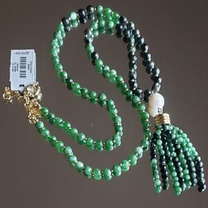 Talbots Semiprecious Green Stone Gold Necklace